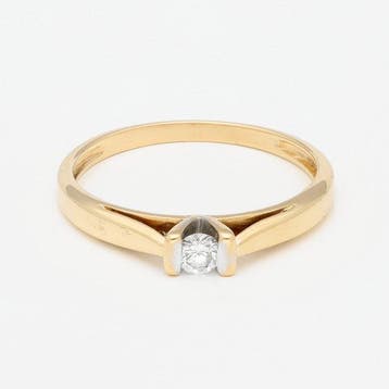 Ring - 18 karaat Geel goud Diamant (Natuurlijk) - Solitair, Nieuw