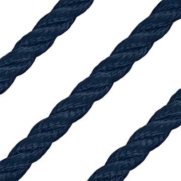 10mm Landvast & Ankerlijn 3-Strengs Polyester Blauw, Ophalen of Verzenden, Nieuw