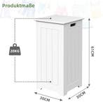 Wasmand met deksel - 35L - 30x30x61 cm - Wit - COSTWAY, Verzenden, Zo goed als nieuw