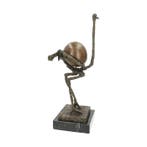 sculptuur, Ostrich - 48 cm - Brons, Marmer