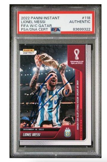 2022 Panini Instant World Cup Lionel Messi #118 HAND SIGNED, Nieuw
