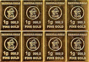 1 Gram Heimerle Meule knikbaar Goud, Verzenden, Losse munt, Goud