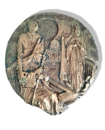 Maurizio Carnevali - Reliëf, SAN GIOVANNI PAOLO II - 35 cm -