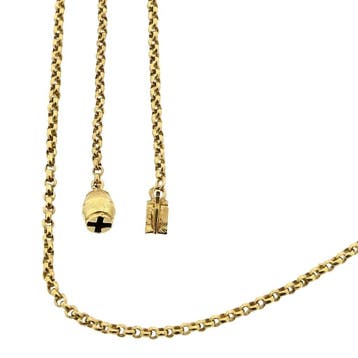 Gouden jasseron schakelketting, Sieraden, Tassen en Uiterlijk, Kettingen, Ophalen of Verzenden, Gebruikt, Goud, Goud