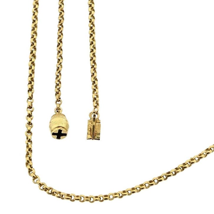Gouden jasseron schakelketting, Sieraden, Tassen en Uiterlijk, Kettingen, Goud, Gebruikt, Goud, Ophalen of Verzenden