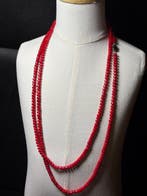 Grade AAA Rode Koraal 45-inch ketting - Halsketting, Verzamelen