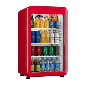 Klarstein Retro Drankkoelkast Koelkast Koeler 95L Rood, Zonder vriesvak, Refurbished, Ophalen of Verzenden, 45 tot 60 cm