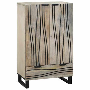 vidaXL Media-opslagkasten en rekken Wit en zwart 60 x 33 x, Minder dan 50 cm, Verzenden, 100 tot 150 cm, Nieuw