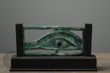Oude Egypte, late periode Faience Bronzen Udjat-oog (Oog van