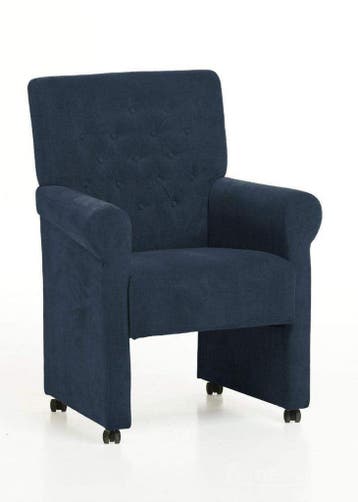 Eetkamerstoel Epe - eetkamerstoelen - Blauw, Nieuw, Blauw, Stof