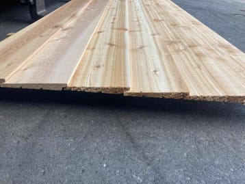 Zweeds rabat-planken-schutting-Red Cedar-12/24x170mm, Ophalen, Minder dan 25 mm, Nieuw, Plank