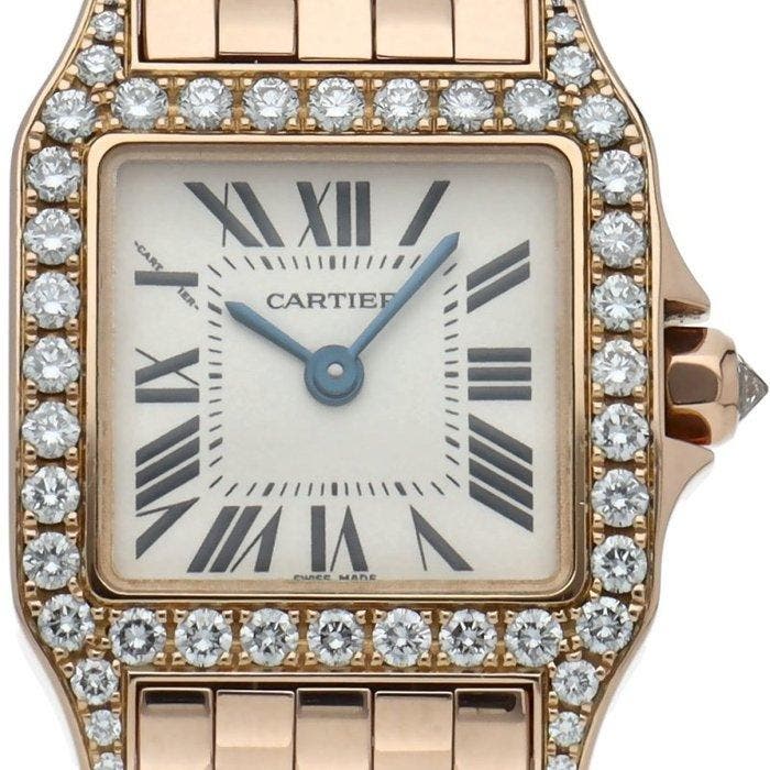 Cartier - Santos de Cartier SM Watch with Diamond Bezel -, Sieraden, Tassen en Uiterlijk, Horloges | Heren