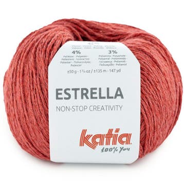 Katia Estrella - 70 Koraalrood - Katoen/Viscose Fantasiega, Ophalen of Verzenden, Nieuw