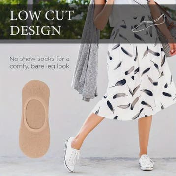 6/8 Paar Invisible Sokken Dames - Ademend Katoen, Antislip &, Kleding | Dames, Sokken en Kousen, Verzenden, Nieuw