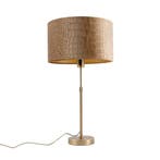 Tafellamp brons met velours kap krokodil 35cm - Parte, Huis en Inrichting, Lampen | Tafellampen, Verzenden, Nieuw, Classic-antique