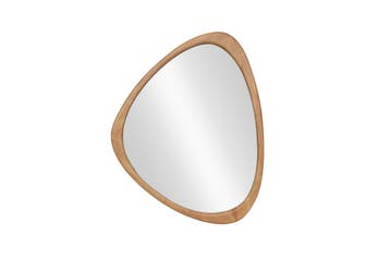 Wandspiegel ORGANIC 65 cm massief hout eikenhoutlook - 48246, Huis en Inrichting, Woonaccessoires | Spiegels, Ophalen of Verzenden