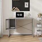 Bureau Sund metaal 75x100x50 cm grijs [en.casa], Verzenden, Nieuw