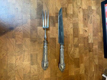 Tafelservies (2) - .835 zilver - Zilveren Handgrepen – Frans