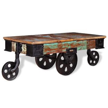 vidaXL Salontafel 90x45x35 cm gerecycled hout, Huis en Inrichting, Minder dan 50 cm, 50 tot 100 cm, Verzenden, Nieuw
