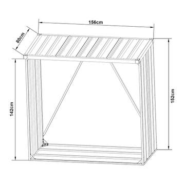 [casa.pro] Stalen brandhout rek Kalmar houtopslag 156x80x152, Verzenden