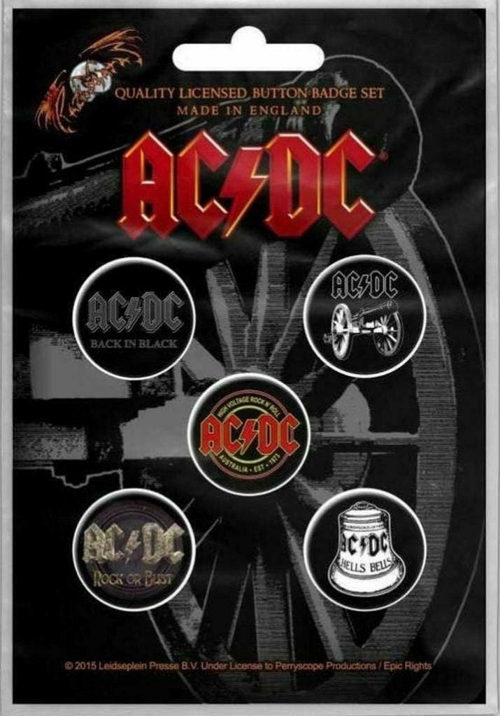 AC/DC button For Those About To Rock 5-pack officiële merch, Verzamelen, Muziek, Artiesten en Beroemdheden, Gebruiksvoorwerp, Nieuw