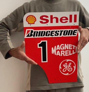 Michael Schumacher - 2001 - Replica achtervleugel-eindplaat, Verzamelen, Nieuw