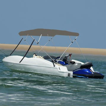 vidaXL Biminitop 4 bogen 243x180x137 cm grijs, Verzenden, Nieuw