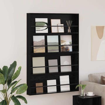 vidaXL Tijdschrift Rek 2 st Zwart Eiken 100 x 12 x 70 cm, Verzenden, Nieuw