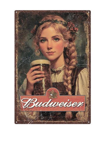 Budweiser Metalen Wandbord, Ophalen of Verzenden, Nieuw
