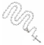 Fako Bijoux - Ketting - Rozenkrans - Sandelhout - Wit, Sieraden, Tassen en Uiterlijk, Kettingen, Verzenden, Nieuw