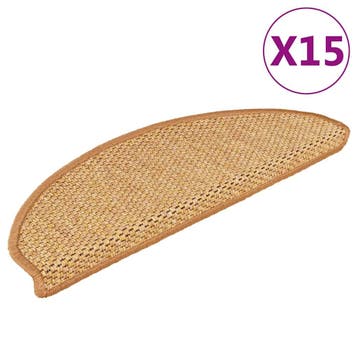 vidaXL Trapmatten zelfklevend 15 st sisal-look 65x21x4 cm, Verzenden, Nieuw