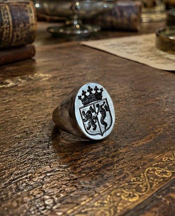 Zilver - Zegelring - Adellijke zegel