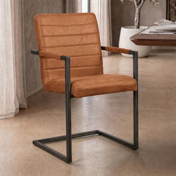 *WOONWINKEL* Tower Living Rocca Stoere Eetkamerstoel Microve, Verzenden, Nieuw, Bruin, Stof