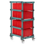 Bakkenwagen | hoogwaardig kunstof | 4 etages | 66x54x132cm, Zakelijke goederen, Verzenden, Nieuw in verpakking