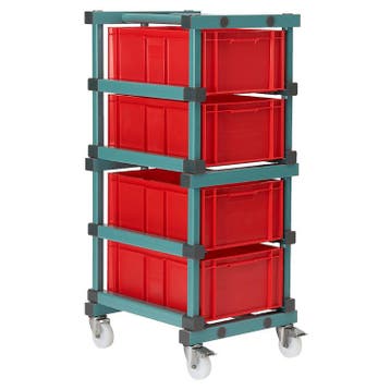 Bakkenwagen | hoogwaardig kunstof | 4 etages | 66x54x132cm, Verzenden, Nieuw in verpakking