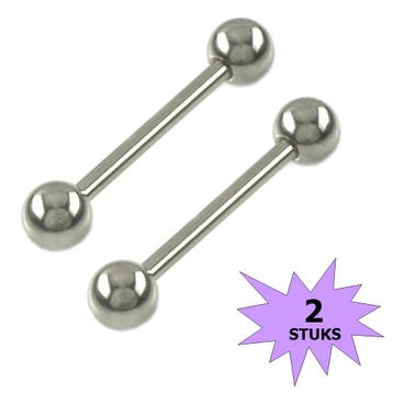 Fako Bijoux - Tongpiercing - Classic - 28mm - Zilverkleurig, Verzenden, Nieuw