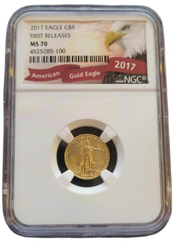 Gouden American Eagle 1/10 oz 2017 NGC MS70 First Releases, Verzenden, Midden-Amerika, Losse munt, Goud