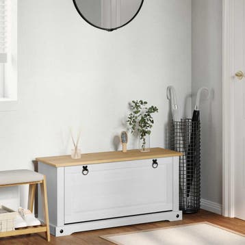 vidaXL Schoenenkast Corona Wit 99 x 32 x 49 cm Massief, Verzenden, Nieuw