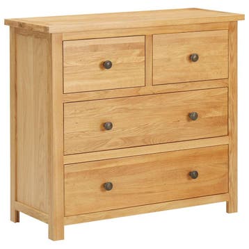 vidaXL Ladekast 80x33,5x75 cm massief eikenhout, Kinderen en Baby's, Kinderkamer | Commodes en Kasten, Verzenden, Nieuw