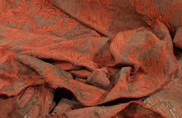 Tessuto broccato in misto seta – Rosso ruggine su base