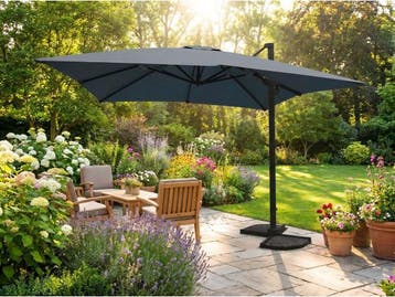 Veiling - Hangende parasol donkergrijs - 300x400 cm, Tuin en Terras, Nieuw