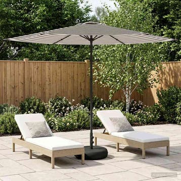 vidaXL Tuinparasol met Basis Rechthoekig 3 x 3 m Polyester, Verzenden, Nieuw, 2 tot 3 meter