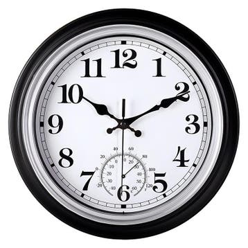 IvoQ Vintage Wandklok Waterdicht met Thermometer voor Binnen, Verzenden, Nieuw