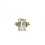 Ring - 14 karaat Geel goud - 10.32ct. tw. Diamant, Sieraden, Tassen en Uiterlijk, Ringen, Nieuw