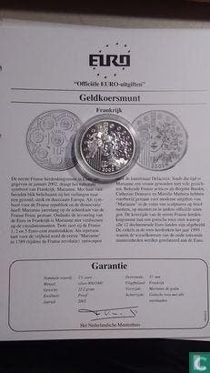 Frankrijk 1½ euro 2002 (PROOF) Introduction of the euro, Postzegels en Munten, 1 euro, Verzenden, Goud, Frankrijk