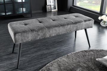 Design bank BOUTIQUE 100cm donkergrijs koord zwart metalen, Huis en Inrichting, Ophalen of Verzenden, Nieuw