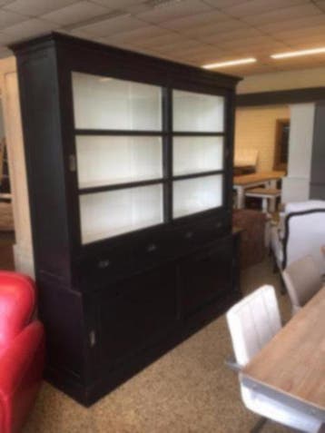Buffetkast deuren lades zwart/wit nu 210 cm.br.laagste prijs, Nieuw, 200 cm of meer, Met lade(s), Glas