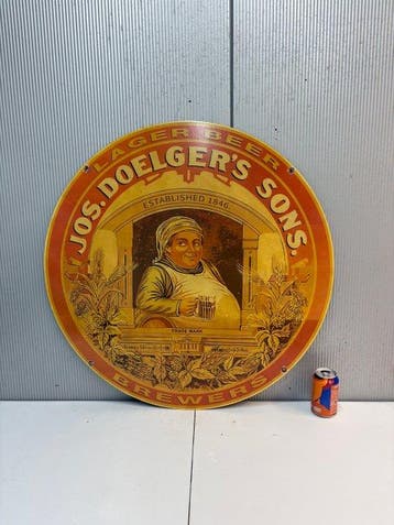 XXL Emaille reclamebord – Jos. Doelger’s Sons Lager Beer –
