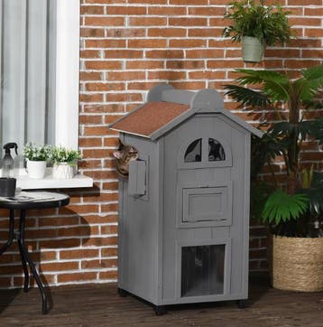 Kattenhuis 2 Verdiepingen met Asfaltdak, Trap en Hangmat, Verzenden, Nieuw