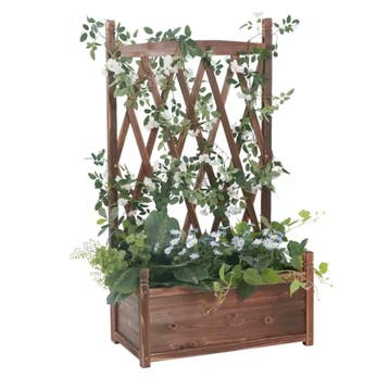 Plantenbak met Latwerk van Grenenhout - Klimondersteuning, Tuin en Terras, Verzenden, Nieuw, Hout, Balkon